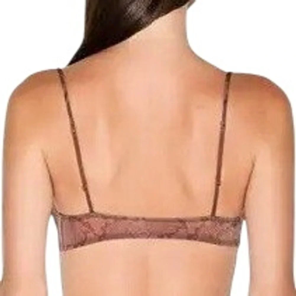 Skims Milky Sheer Triangle Bralette Jasper Snake Print Brown TR-TRI-9649W 4X